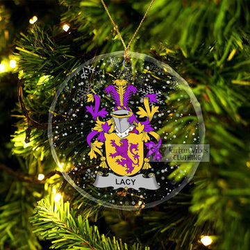 Lacy Irish Clan Christmas Glass Ornament with Coat of Arms