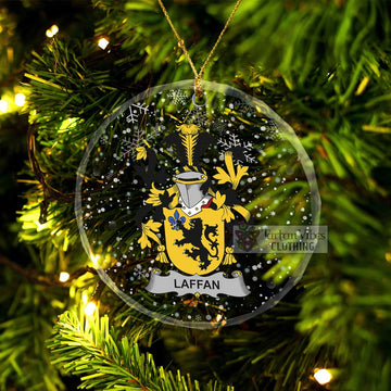 Laffan Irish Clan Christmas Glass Ornament with Coat of Arms