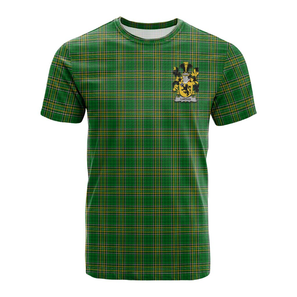Laffan Irish Clan Tartan Cotton T-shirt with Coat of Arms Kid's Shirt - Tartan Vibes Clothing