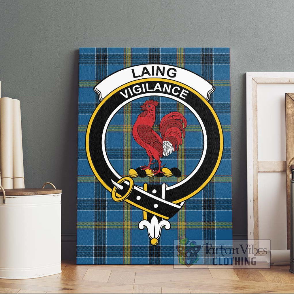 Laing Tartan Canvas Print Wall Art with Family Crest Without Frame - Tartan Vibes Clothing