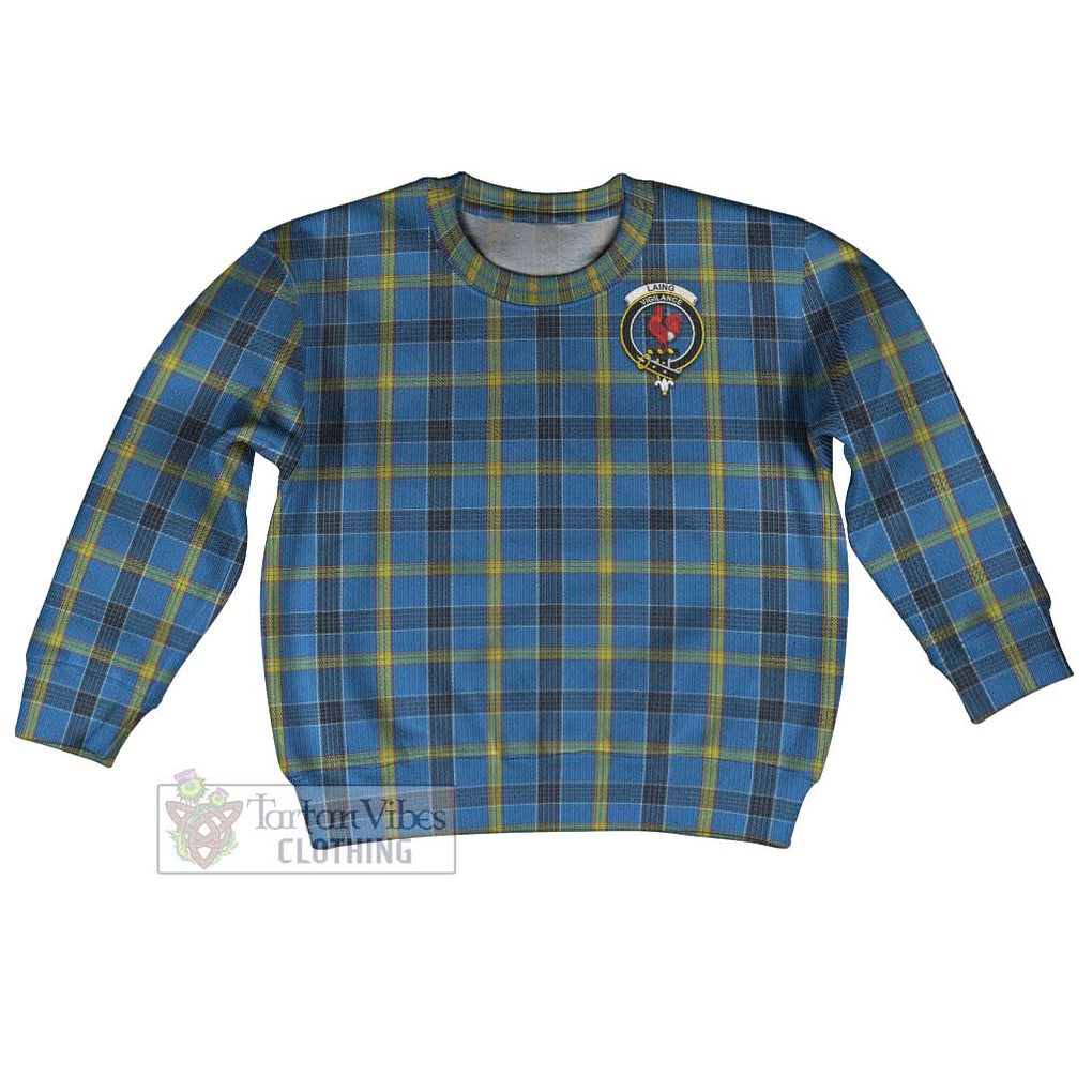 Tartan Vibes Clothing Laing Tartan Kid Ugly Sweater with Family Crest