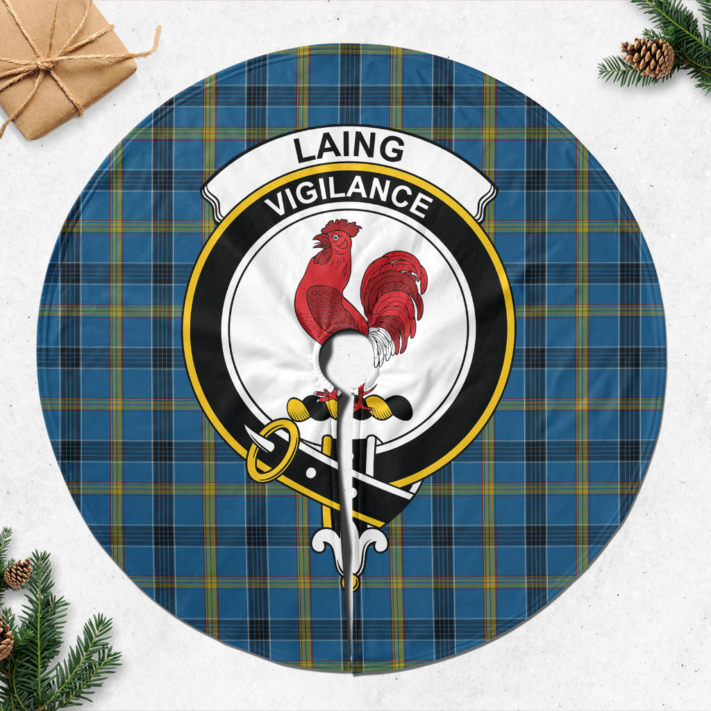 Laing Tartan Christmas Tree Skirt with Family Crest 47*47 inch - Tartan Vibes Clothing