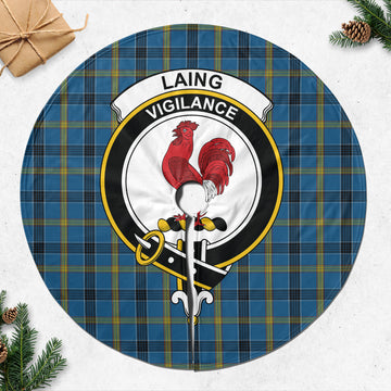 Laing Tartan Christmas Tree Skirt with Family Crest