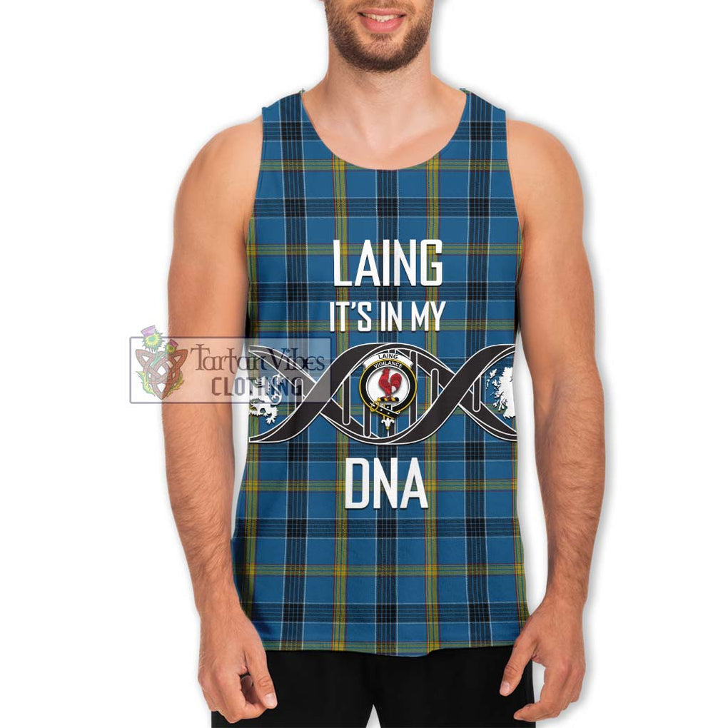 Laing Tartan Men's Tank Top with Family Crest DNA In Me Style Men - Tartanvibesclothing Shop