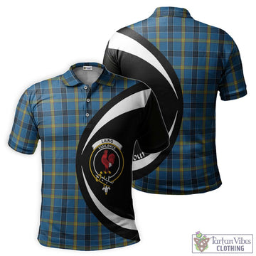 Laing Tartan Men's Polo Shirt with Family Crest Circle Style