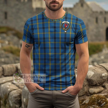 Laing Tartan Cotton T-Shirt with Family Crest