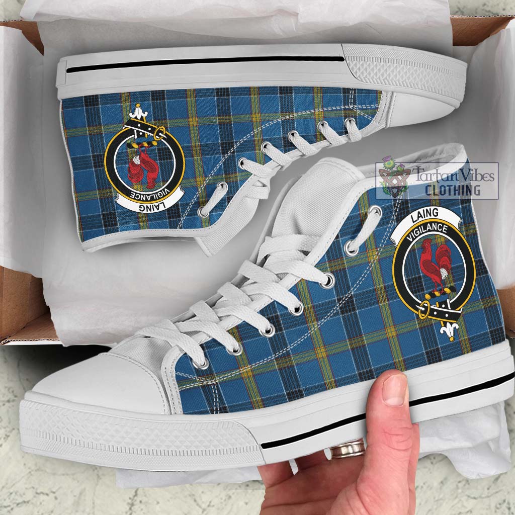 Tartan Vibes Clothing Laing Tartan High Top Shoes with Family Crest