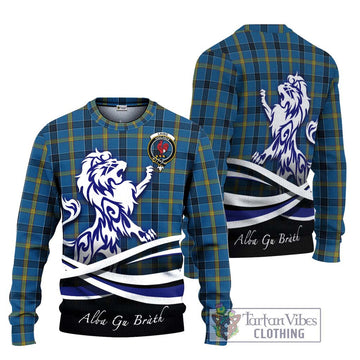 Laing Tartan Ugly Sweater with Alba Gu Brath Regal Lion Emblem