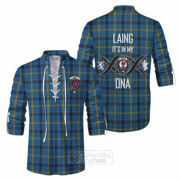 Laing Tartan Ghillie Kilt Shirt with Family Crest DNA In Me Style