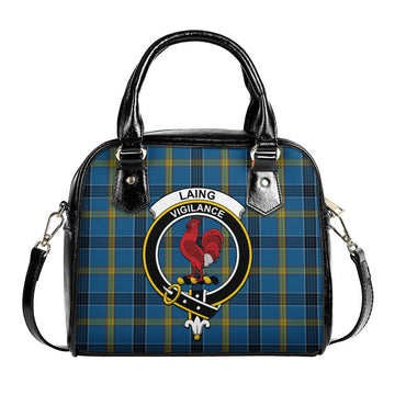 Laing Tartan Shoulder Handbags with Family Crest