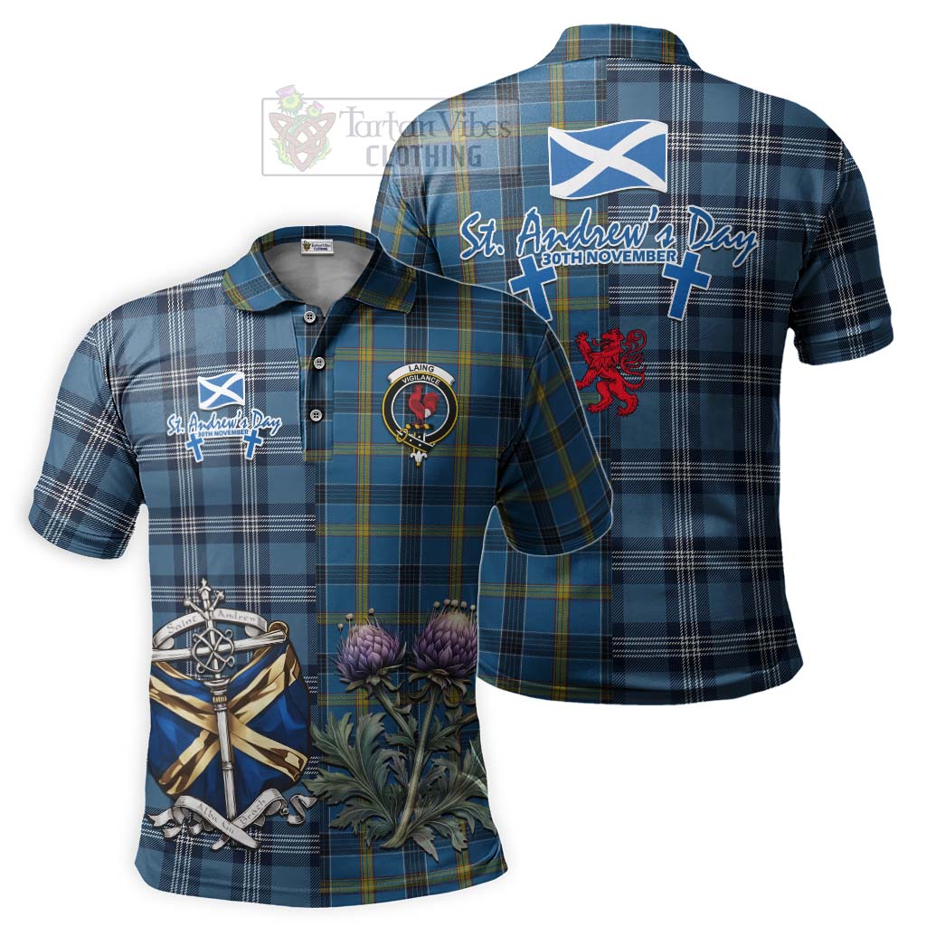 Tartan Vibes Clothing Laing Tartan Polo Shirt Happy St. Andrew's Day Half Tartan Style