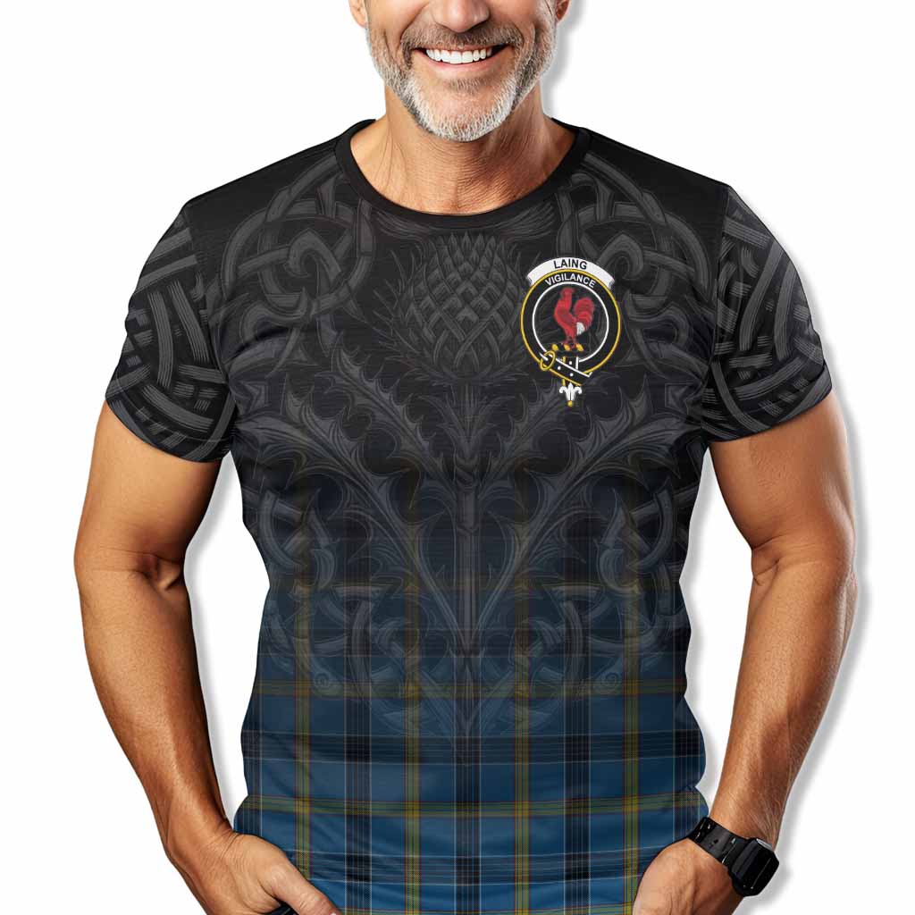 Tartan Vibes Clothing Laing Tartan T-Shirt with Family Crest Celtic Thistle Vibes