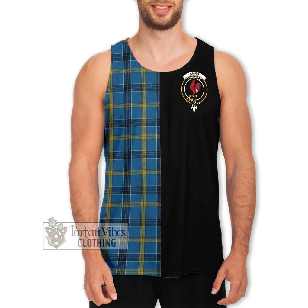 Laing Tartan Men's Tank Top with Family Crest and Half Of Me Style Men - Tartanvibesclothing Shop