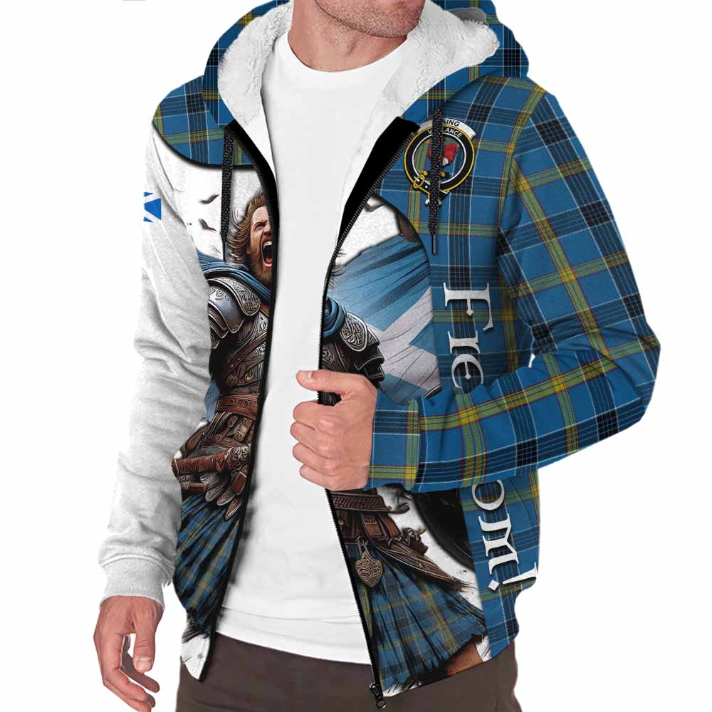 Tartan Vibes Clothing Laing Crest Tartan Sherpa Hoodie Inspired by the Freedom of Scottish Warrior