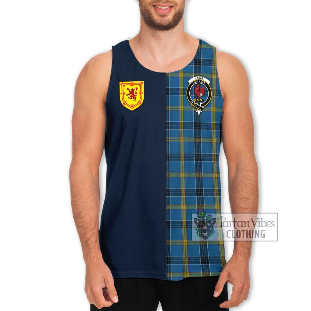 Tartan Vibes Clothing Laing Tartan Men's Tank Top with Scottish Lion Royal Arm Half Style