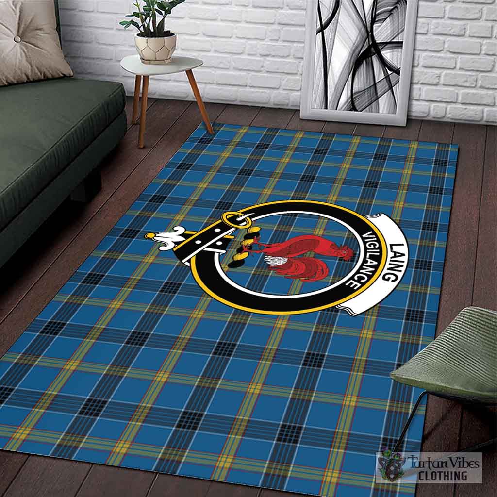 Tartan Vibes Clothing Laing Tartan Area Rug with Family Crest