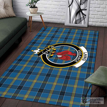 Laing Tartan Area Rug with Family Crest