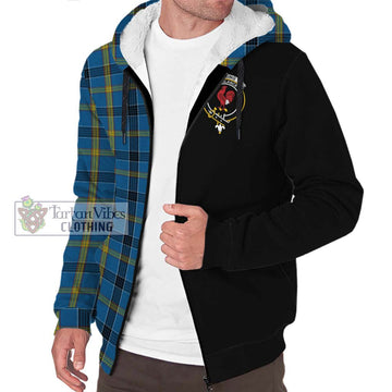 Laing Tartan Sherpa Hoodie with Family Crest and Half Of Me Style