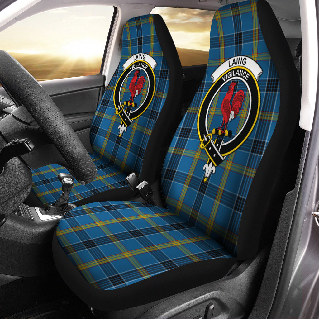 Laing Tartan Car Seat Cover with Family Crest One Size - Tartanvibesclothing