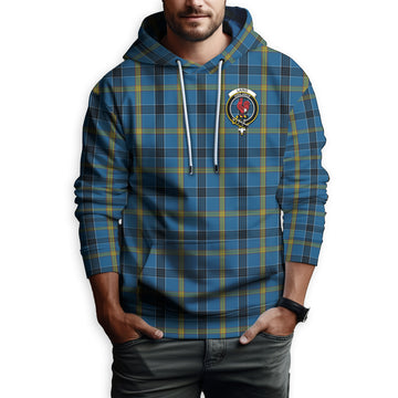 Laing Tartan Hoodie with Family Crest