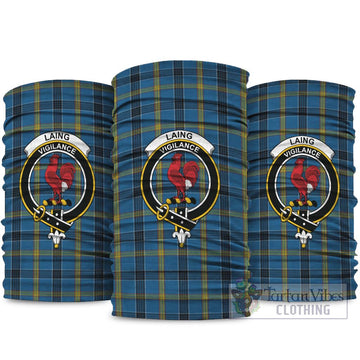 Laing Tartan Neck Gaiters, Tartan Bandanas, Tartan Head Band with Family Crest