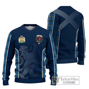 Laing Tartan Ugly Sweater with Family Crest and Lion Rampant Vibes Sport Style