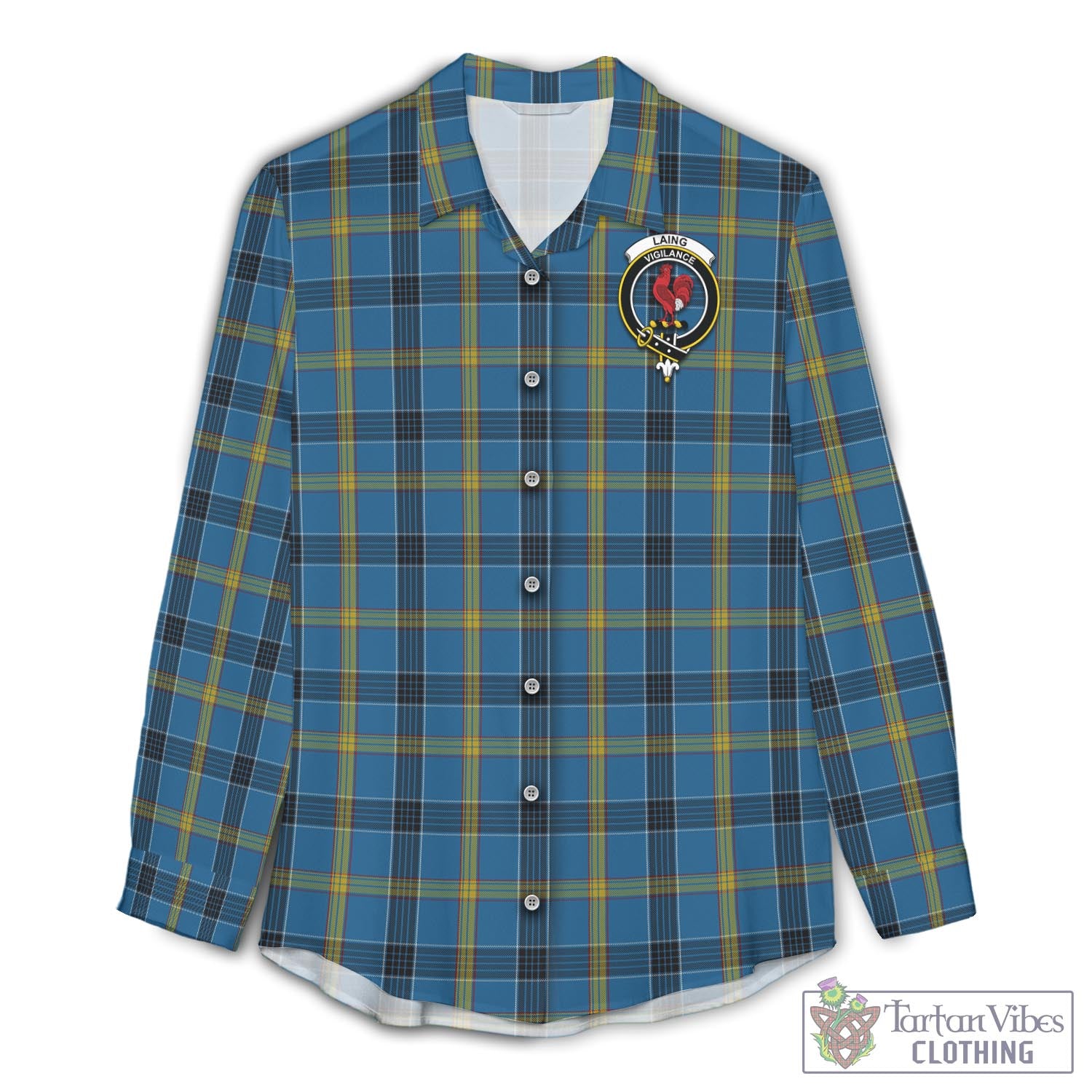 Tartan Vibes Clothing Laing Tartan Womens Casual Shirt with Family Crest