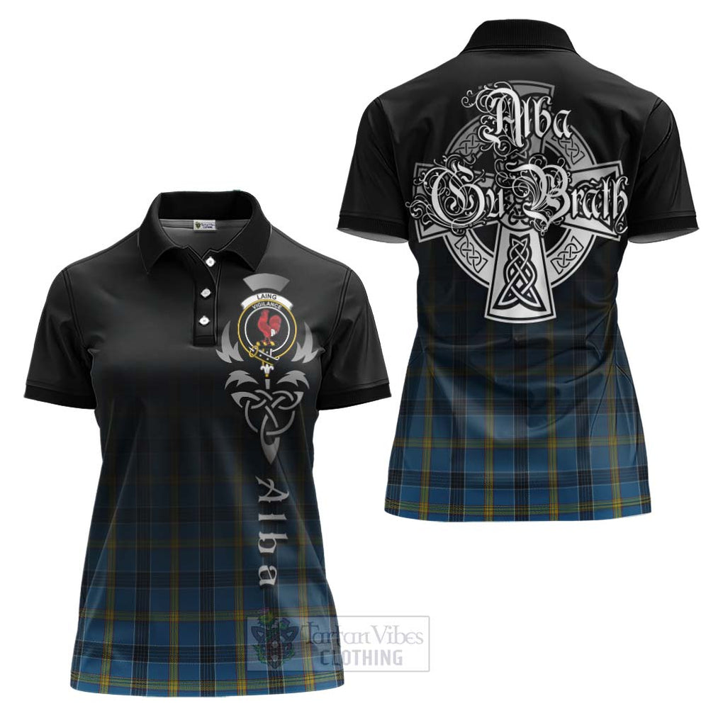 Tartan Vibes Clothing Laing Tartan Women's Polo Shirt Featuring Alba Gu Brath Family Crest Celtic Inspired