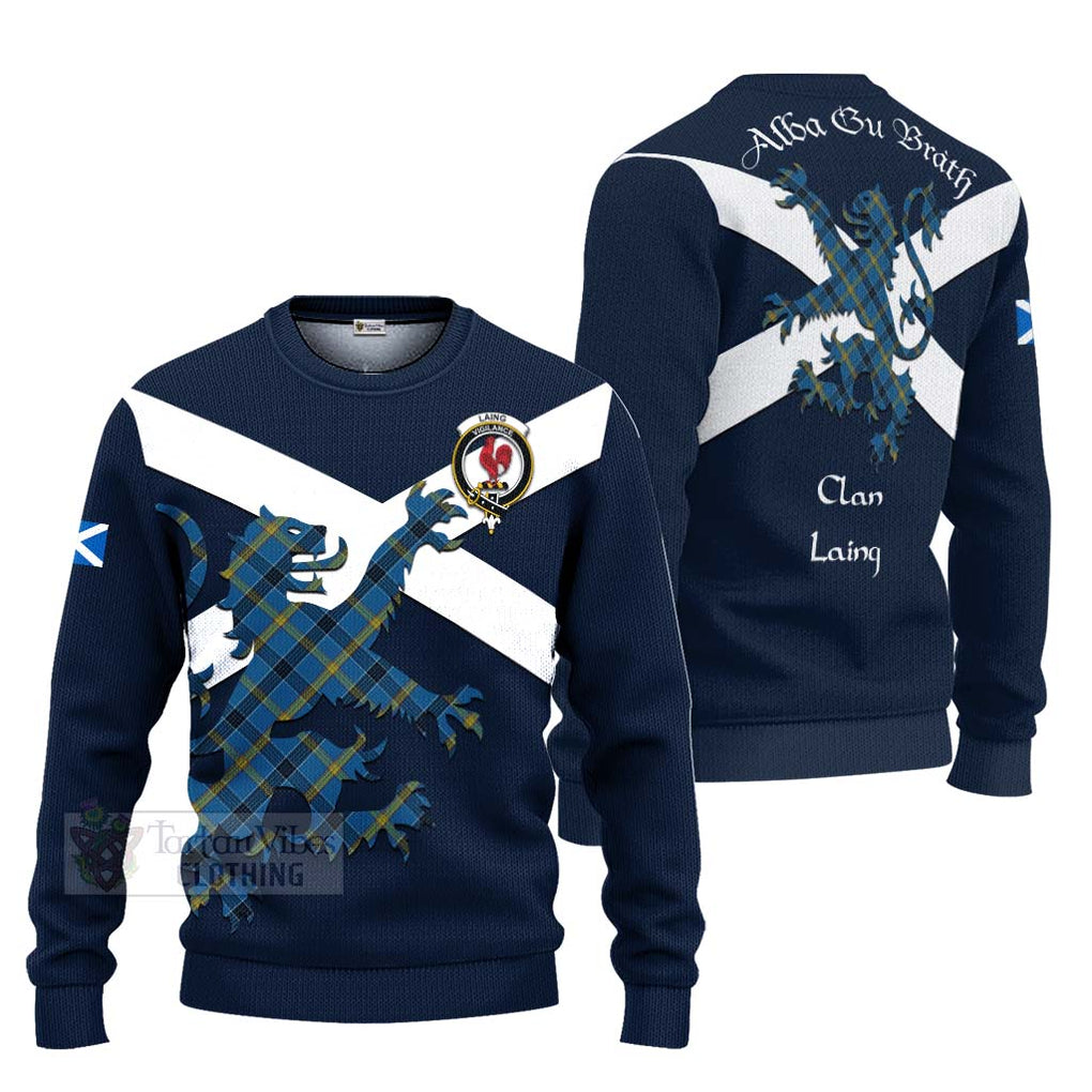 Tartan Vibes Clothing Laing Tartan Lion Rampant Knitted Sweater – Proudly Display Your Heritage with Alba Gu Brath and Clan Name