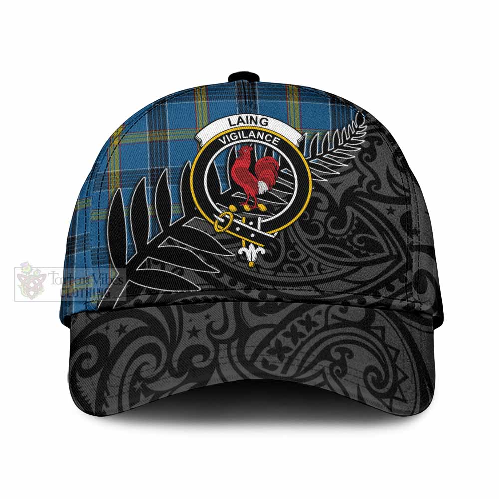 Tartan Vibes Clothing Laing Tartan Classic Cap with New Zealand Silver Fern Half Style