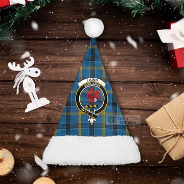 Laing Tartan Christmas Santa Hats with Family Crest