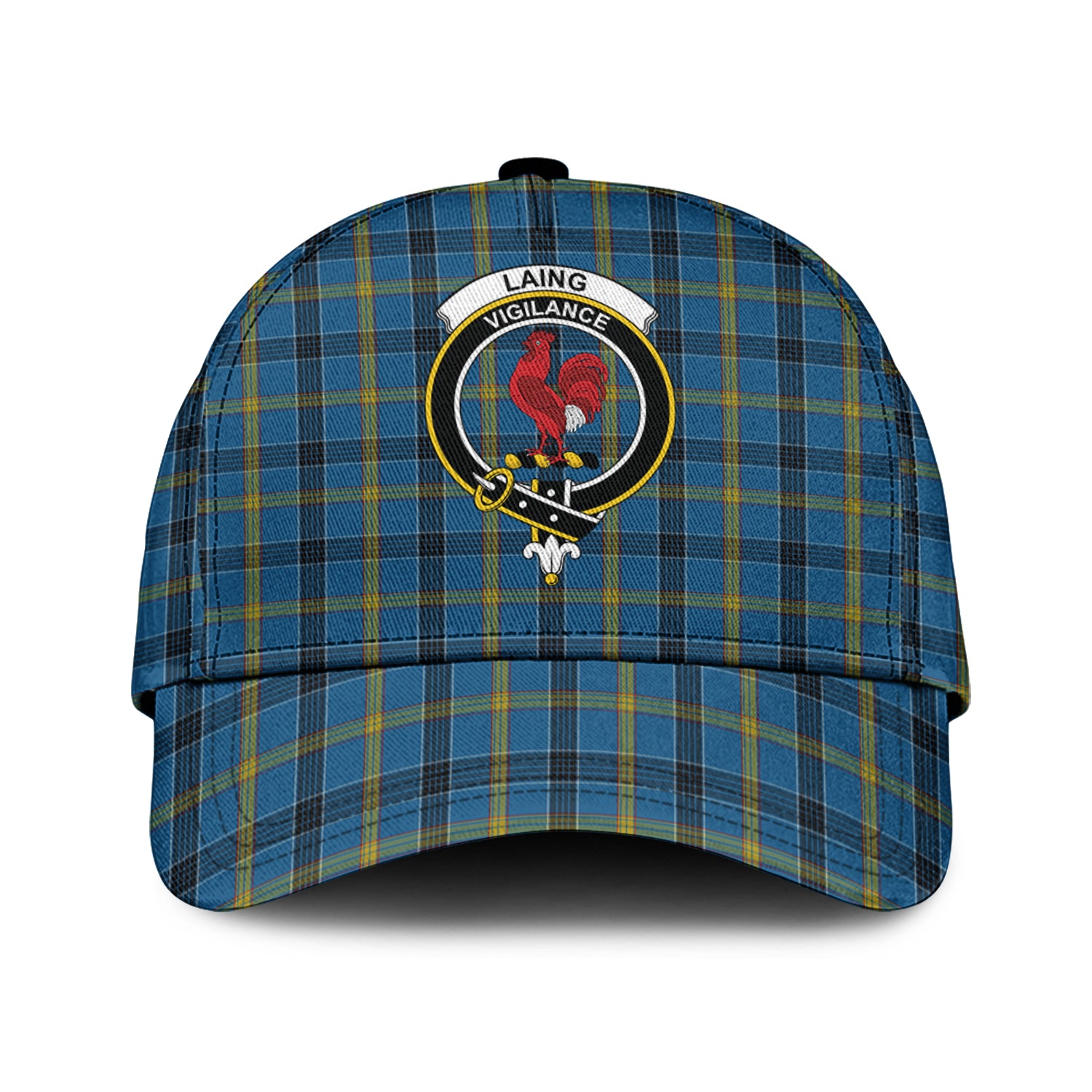 Laing Tartan Classic Cap with Family Crest Classic Cap Universal Fit - Tartan Vibes Clothing