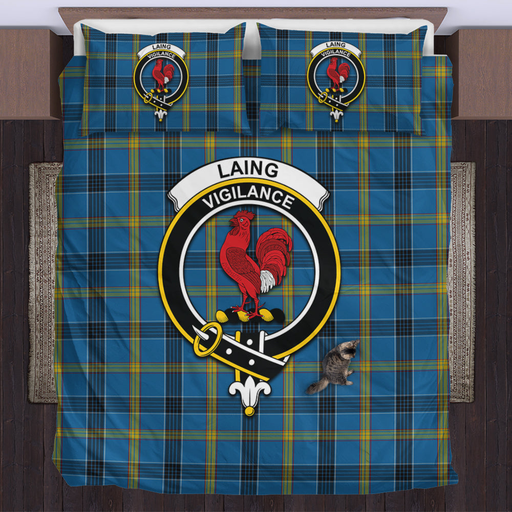 Laing Tartan Bedding Set with Family Crest US Bedding Set - Tartan Vibes Clothing