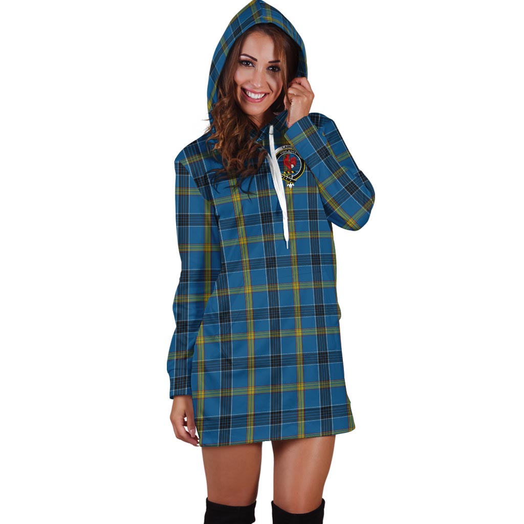 Laing Tartan Hoodie Dress with Family Crest - Tartan Vibes Clothing