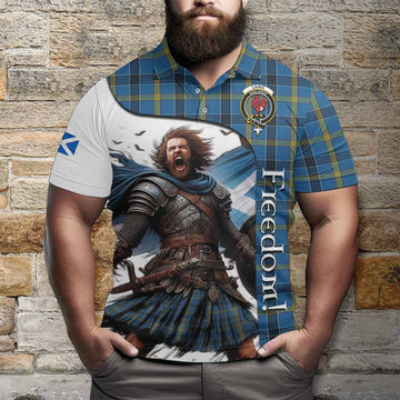 Laing Crest Tartan Polo Shirt Inspired by the Freedom of Scottish Warrior