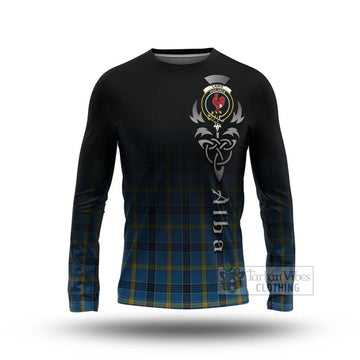 Laing Tartan Long Sleeve T-Shirt Featuring Alba Gu Brath Family Crest Celtic Inspired