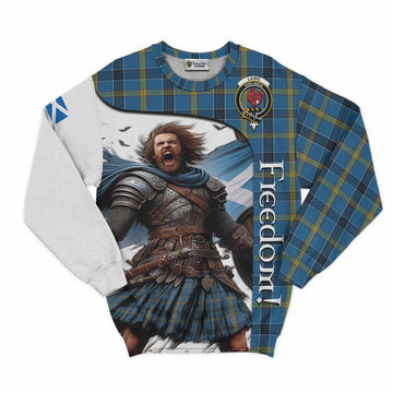 Laing Crest Tartan Sweatshirt Inspired by the Freedom of Scottish Warrior