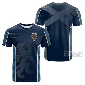 Laing Tartan Cotton T-shirt with Family Crest and Lion Rampant Vibes Sport Style