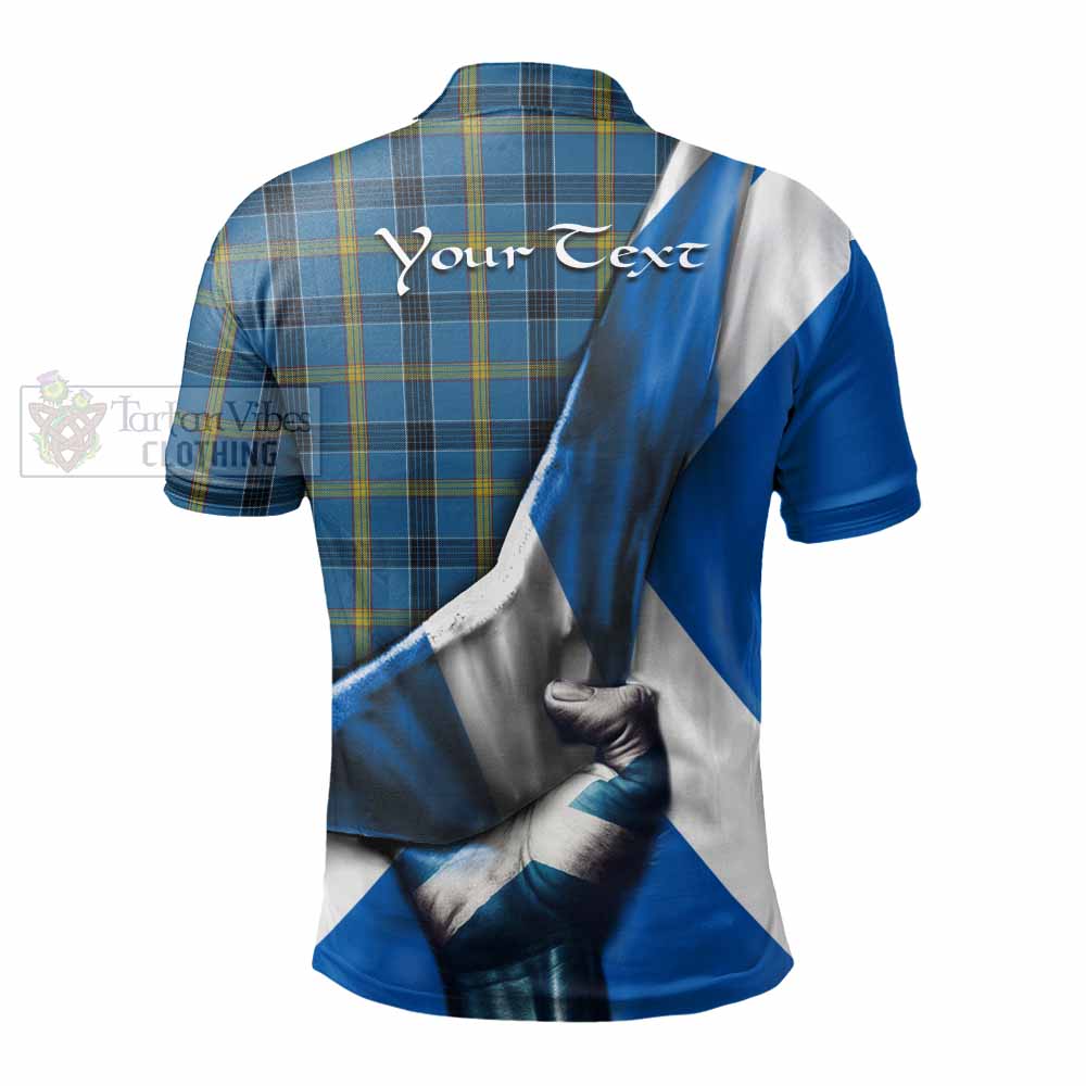 Tartan Vibes Clothing Laing Tartan Polo Shirt with Family Crest Scotland Patriotic Style