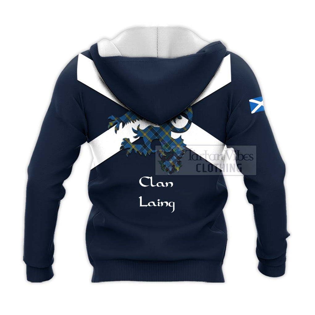 Tartan Vibes Clothing Laing Tartan Lion Rampant Knitted Hoodie – Proudly Display Your Heritage with Alba Gu Brath and Clan Name