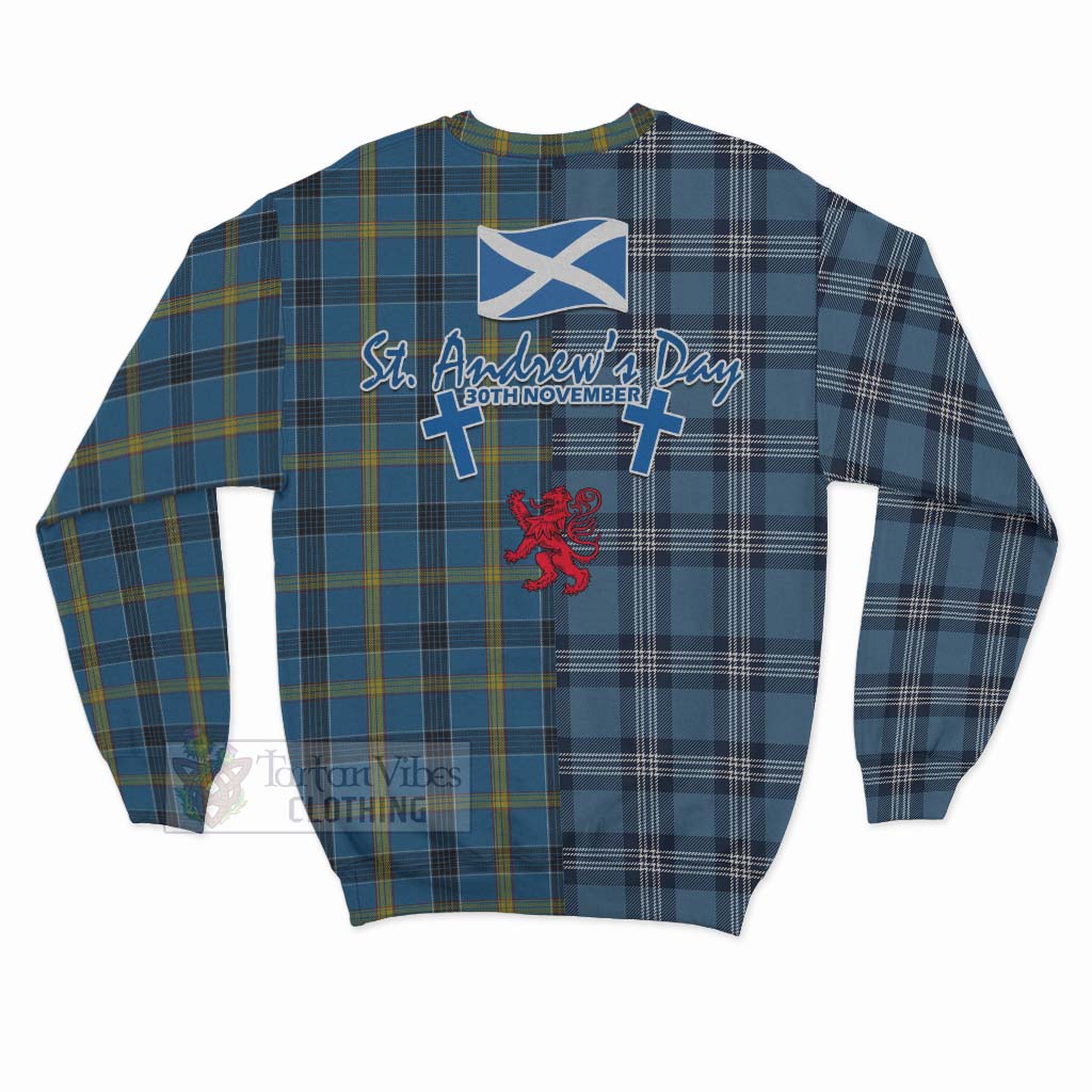 Tartan Vibes Clothing Laing Tartan Sweatshirt Happy St. Andrew's Day Half Tartan Style