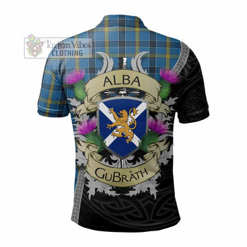 Laing Tartan Family Crest Polo Shirt Lion Rampant Royal Thistle Shield Celtic Inspired - Tartan Vibes Clothing