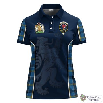 Laing Tartan Women's Polo Shirt with Family Crest and Lion Rampant Vibes Sport Style