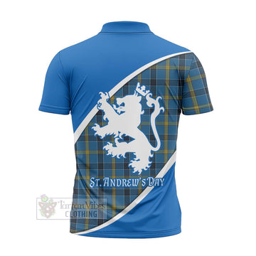 Laing Family Crest Tartan Zipper Polo Shirt Celebrate Saint Andrew's Day in Style