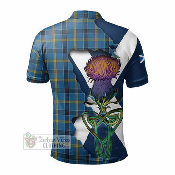 Laing Tartan Family Crest Polo Shirt Scottish Thistle Celtic Inspired - Tartan Vibes Clothing
