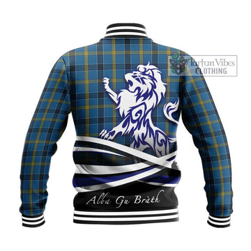 Laing Tartan Baseball Jacket with Alba Gu Brath Regal Lion Emblem