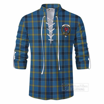 Laing Tartan Ghillie Kilt Shirt with Family Crest DNA In Me Style