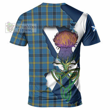 Laing Tartan Family Crest T-Shirt Scottish Thistle Celtic Inspired - Tartan Vibes Clothing