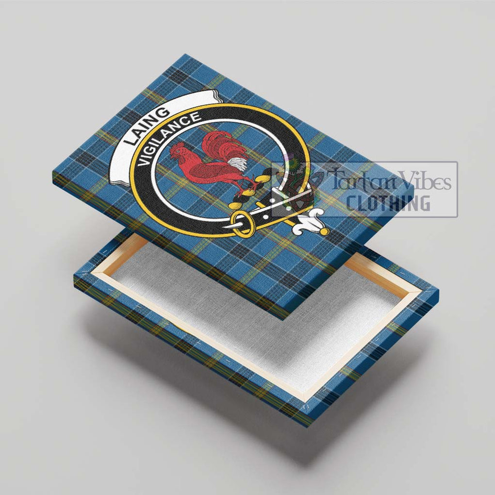 Laing Tartan Canvas Print Wall Art with Family Crest - Tartan Vibes Clothing