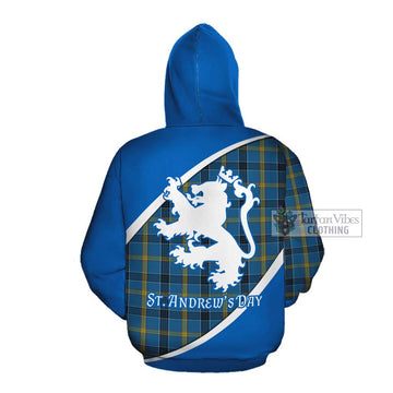 Laing Family Crest Tartan Cotton Hoodie Celebrate Saint Andrew's Day in Style